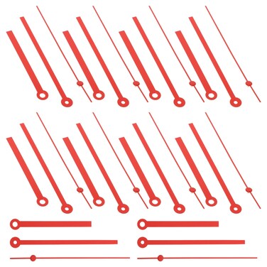 Homoyoyo 10 Sets DIY Clock Replacement Hands Clock Parts DIY Clock Kit for Wall Watch Hands Clock Hands Repair Kit Clock Hands Only DIY Wall Clock Hands Red