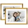 Golden State Art - 5x7 Aluminum Picture Frame - with Mat for 4x6 Photo or Without Mat for 5 x 7 Photo - Real Glass Cover - Simple and Elegant Decor for Wall Mounting - 2 Pack - Bronze