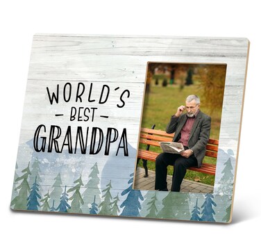 SRADMO Grandpa Gifts,Grandpa Christmas Birthday Gifts,Best Grandpa Gifts,Grandpa Gifts from Grandchildren,Best Grandpa Picture Frame,World's Best Grandpa 10x8 inch Wooden Tabletop Photo Frame
