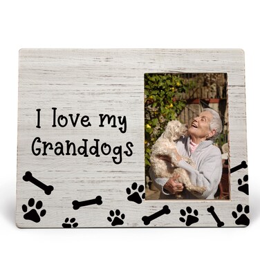 MAQIKA Dog Grandparents Picture Frame, Dog Grandparents Frame, Dog Grandma gifts, Dog Frame for Grandma, Mothers Day Gifts for Dog Grandma, I Love my Granddogs Wood Photo Frame for 4x6 Photos