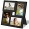 DUENPY 4x6 Collage Picture Frame Tempered Glass Front, Displays Four 4x6 Photo, Family Photo Collage Frame, Wall Decor Wall Hanging or Tabletop, Black