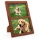 Golden State Art 5x7 Double Picture Frame - Brown Picture Frame - Displays Two 5x7 Photos - Solid Wood - Real Glass - Double Frames 5x7 For Tabletop Or Wall Mounting (Brown, 1 Pack)