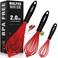 Walfos Whisk,Silicone Whisks- Heat Resistant&iuml;&frac14;&circ;480&Acirc;&deg;F&iuml;&frac14;&permil; Silicone Whisks for Cooking Non Scratch,BPA free and Dishwasher Safe.Perfect for Blending,Whisking,Beating, Set of 3(Red)