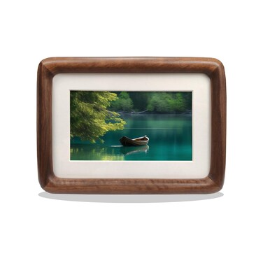 Upgraded 4x6 Solid Natural Wood Picture Frame,Rustic Wooden Walnut Photo Frame with HD Acrylic Plexiglass,Handcrafted Rounded Corner Wooden Frame-Display Pictures 3x5 with Mat or 4x6 without Mat