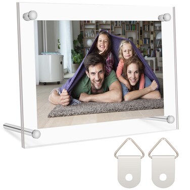 FYY Picture Frame 8x10, Clear Acrylic Double Sided Photo Frames, Plastic Acrylic Photo Frame for Wall Mount &amp; Tabletop Desktop Display, Horizontally or Vertically