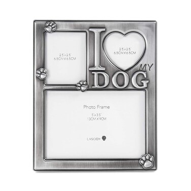LASODY I Love My Dog Collage Picture Frame Woof Picture Frame Tabletop Frame for Dog-Cherish Every Memory