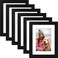 AUEAR, 6x8 Picture Frames Set of 6, with Mat for 4x6 or 6x8 without Mat, Composite Wood Gallery Photo Frames with Plexiglass, Wall Mounting or Table Top Display (Black)