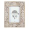 NIKKY HOME Farmhouse Boho Style Floral Picture Frame 4x6 Rustic Resin Photo Frame with Distressed White Finish, High Definition Glass for Wall and Table Top Display