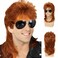 Sallcks Mens Mullet Wigs Orange Curly 70s 80s Retro Cosplay Costume Wig Rocker Disco Fancy Show Wigs