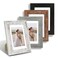 Hongkee 5x7 Picture Frame Set of 4, Made of Real Glass and Multicolour Wooden Frame, 5 by 7 Photo for Wall or Tabletop - Display Picture 4x6 with Mat or 5x7 Without Mat