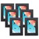 The Display Guys - Black Wooden Minimalist Picture Frames Set - Tempered Glass - 4x6 - Tabletop Easel - 6-Pack