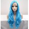 BERON 27 Inches Blue Wig Long Wavy Wig Women Girls Charming Full Wig Long Curly Wig Blue Wigs for Cosplay Party Wig Cap Included