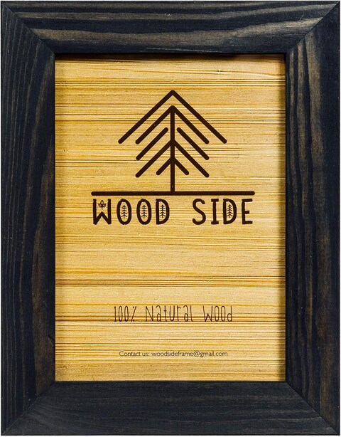 Rustic Wooden Picture Frame 9x12-100% Natural Solid Eco Distressed Wood for Wall Mounting Tabletop Photo Frame - Charcoal