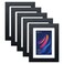 VCK 5x7 Picture Frame Black Set of 5, Textured Exclusive Wooden Photo Frames with HD Glass   Matted to 4x6 or 5x7 without Mat