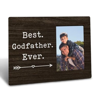 Qvapt Godfather Picture Frame,Best Godfather Ever Picture Frame 4x6,Godfather Gifts,Godfather Gift,Godfather Gifts From Godchild,Godfather Gifts From Goddaughter,Gifts For Godfather