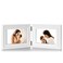 Tamolus 4x6 Double Horizontal Hinged Picture Frame Folding Photo Frame in White Pine Wood with Real Glass for Tabletop X2-BAI-2H46