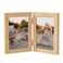 Axeman 5x7 Floating Picture Frame - Solid Oak Wood Picture Frame, Double Tempered Glass Photo Frame 2x3 4x6 5''x7''Wood Frame, Wall Mount Or Tabletop Standing, Natural