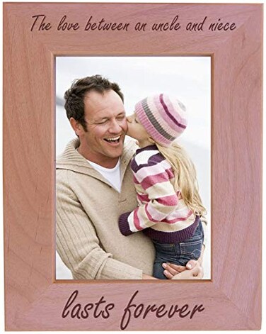 The Love Between an Uncle and Niece Lasts Forever Natural Alder Wood Engraved Tabletop/Hanging Photo Picture Frame (4x6-inch Vertical)