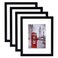 eletecpro 11x14 Picture Frame 4 Pack Made of Solid Wood and Strong Real Glass, Display 8x10 and 8.5x11 Photos with Mat or 8x10 Without Mat, Room Decor for Wall and Tabletop, Gallery Gifts Black