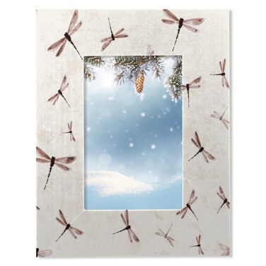 Pardick Picture Frame 4x6 Retro Animal Dragonfly Wood Photo Frames Display Pictures 4x6 Without Mat Tabletop Picture Frame for Bedroom Living Room Home Decor