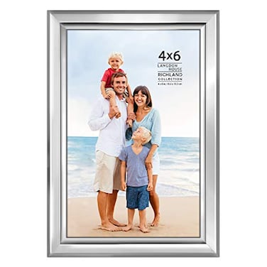Langdon House 4x6 Silver Picture Frame, Distinguished Edging for Classic Style, Richland Collection