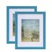 Muzilife 8x10 Wood Picture Frame Flat Display Pictures 5x7 with Mat or 8x10 Without Mat for Wall or Tabletop 2pcs, Teal