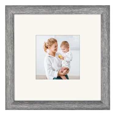 AEVETE Picture Frame 8x8 Gray Photo Frames Rustic for Wall and Desk Decor
