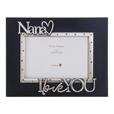 LASODY "Nana I Love You Expressions Sentiment Picture Frame, 4x6 inch, Black, Photo Gift for Nana, Grandma, Family, Display on Tabletop, Desk