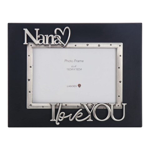 LASODY &quot;Nana I Love You Expressions Sentiment Picture Frame, 4x6 inch, Black, Photo Gift for Nana, Grandma, Family, Display on Tabletop, Desk