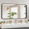 Fabuday Bathroom Wall Mirror 24x48 Inch - Black Large Metal Framed Mirrors for Bathroom Over Sink, Rectangle Matte Frame Vanity Big Wall Mounted Mirror for Restroom, Bedroom, Farmhouse, Entryway