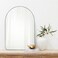 TEEBARN Brushed Nickel Arched Mirror 24x36 Wall Mounted Bathroom Mirror with Metal Frame Arched Top Vanity Mirror for Wall Decor Hangs Vertically