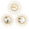 3 Pack Metal Mirrors for Wall Sunburst Wall Mirrors Home D&Atilde;&copy;cor Decorative Hanging Wall Art for Living Room Bedroom Entryway (Gold, Flower+Sunburst)