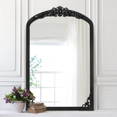 NicBex Vintage Carved Wall Mirror, 3624, Black