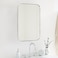EGHOME 22x30'' Brushed Nickel Rounded Rectangle Bathroom Vanity Wall Mirror Stainless Steel Metal Framed Rectangular Bathroom Mirror, Vertical and Horizontal Hanging