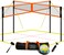 4-Way Volleyball and Badminton Net Combo Game Set - 20ft x20ft Adjustable Height Four Square Volleyball Game net for Backyard and Beach, Coming with Soft Volleyball, Rubber Hammer with Carry Bag