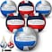 6 Pcs Volleyballs Official Size 5 Waterproof Soft Recreational Volleyball with Pump and Net Bag for Kids Youth Adults Indoor Outdoor Beach Sports Gym Game Training (Blue White Silver Red Navy Blue)