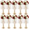 MEISHAONV 10pcs 16.14Inch Wedding Gold Flower Centerpieces Crystal Metal Flower Vase Wedding Centerpieces for Tables Decorations (16.14 Inch)