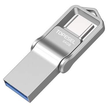 TOPESEL 64GB USB C Flash Drive Dual USB 3.0 Flash Drive USB A &amp; Type C Thumb Drive UDP-Tech Waterproof Type C Flash Drive Portable USB C OTG Flash Drive for Computer Mac Smartphone Tablet