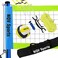 NQV Professional Portable Outdoor Blue Green Volleyball Net Set with Adjustable 3 Levels Height Steel Poles, Anti-sag System,Volleyball,Pump,Boundary Line and Carrying Bag for Backyard