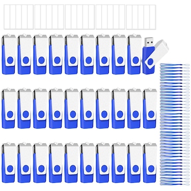EASTBULL 50 Pack of Flash Drives Bulk 2GB, USB 2.0 Flash Drives Pack USB Drives Bulk Thumb Drives in Bulk with 50 Strings (2 GB)