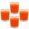 4 Packs Unscented Orange Votive Candles in Glass, 2 Inch Natural Soy Wax Scentless Fall Harvest Autumn Candles for Halloween Thanksgiving Wedding Party Home Holiday Relaxation, 12-15 Hour Burning Time