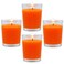4 Packs Unscented Orange Votive Candles in Glass, 2 Inch Natural Soy Wax Scentless Fall Harvest Autumn Candles for Halloween Thanksgiving Wedding Party Home Holiday Relaxation, 12-15 Hour Burning Time