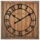 Presentime &amp; Co 21" Farmhouse Square Shiplap Barn Door Wood Clock - Fir, Arabic Numeral. Home Decoration/Wall Decoration/Farmhouse D&Atilde;&copy;cor for Living Room, Dining Room, and Entryway.