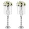 Inweder Wedding Centerpiece Table Decorations - 2 Pcs Silver Vase for Centerpieces with Chandelier Crystals, 21.7in Tall Flower Vase, Wedding Metal Flower Stand for Event, Birthday, Home Decoration