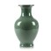 Green Ceramic Vase for Home Decor, Rustic Oriental Vases, Glazed Decorative Farmhouse Vase for Mantel, Table, Bookshelf, Living Room Decoration(Green)
