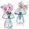 NiHome Iridescent Hand-Blown Glass Mushroom Vases Set of 2 for Table, Windowsill, Countertop, 4.3" Tall Nature-Inspired Artistic Decor Adorable Home Accent, Smooth Finish for Fresh Flowers, Greenery
