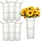 9 Inch High Galvanized French Bucket Vase with Handle 6Pcs White Metal Farmhouse Flower Vases Ideal for Dried Floral Arrangements at Home for Weddings Gift Spa and Aromatherapy Settings O4
