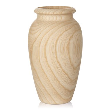 10" Tall Handmade Wooden Flower Vase, Large Wood Vase Decoration for Flower Arrangement Home Decoration