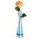 Hand-Made Blown Art Bud Glass Flower Vase Oblique Mouth Single Bud Vase Heavy Base Single Stem Flower Drop Vase for Flower and Office Bud Home Wedding Decor (Blue-23cm)