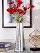 SHYFOY Flower Vase Crushed Diamond Mirrored Vase for Home Decor Crystal Silver Glass Decorative Mirror Vase Stunning Luxury Tall Vases for Flowers Centerpieces - 13 inches, Can't Hold Water